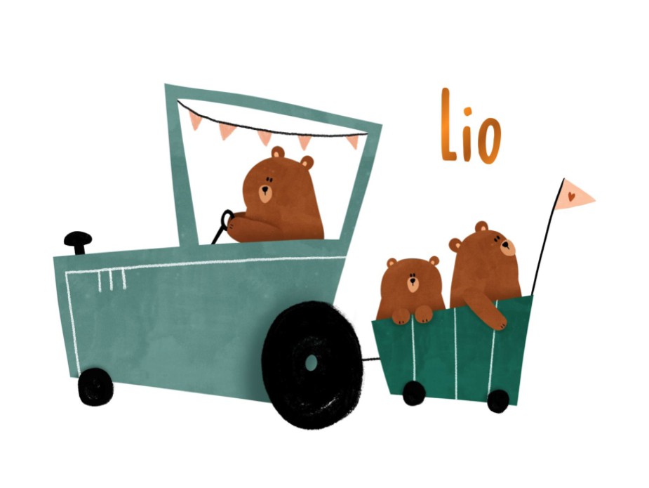 Speels geboortekaartje jongen