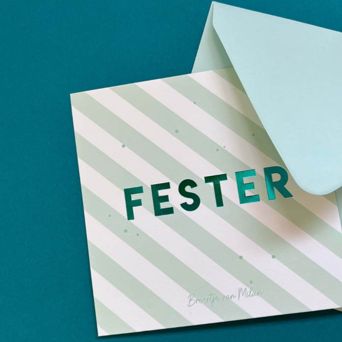 Modern en kleurrijk geboortekaartje jongen met mint en petrol blauw