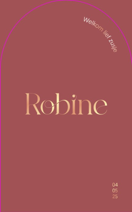 Geboortekaartje in bijzondere vorm voor Robine