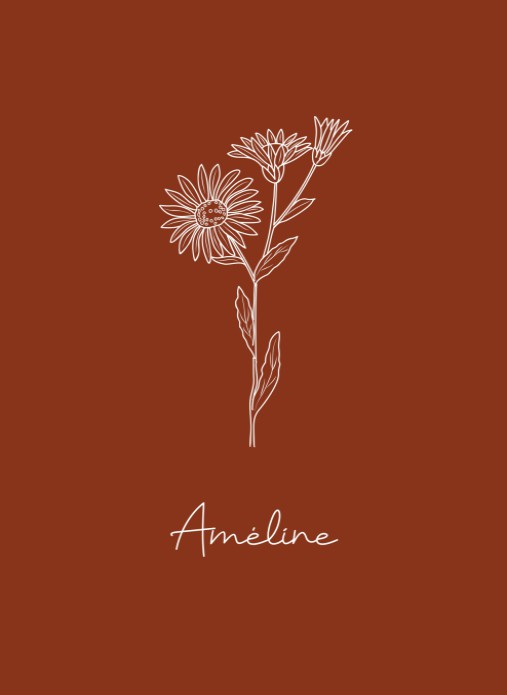 Geboortekaartje meisje met geboortebloem