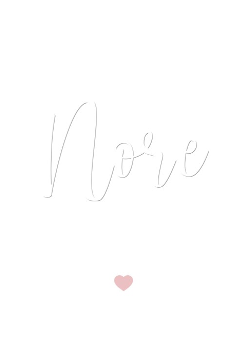 Simpel geboortekaartje met naam in letterpress preeg verhoogd