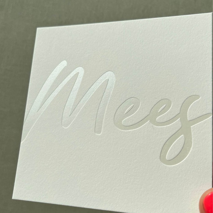 Sereen geboortekaartje letterpress folie naam