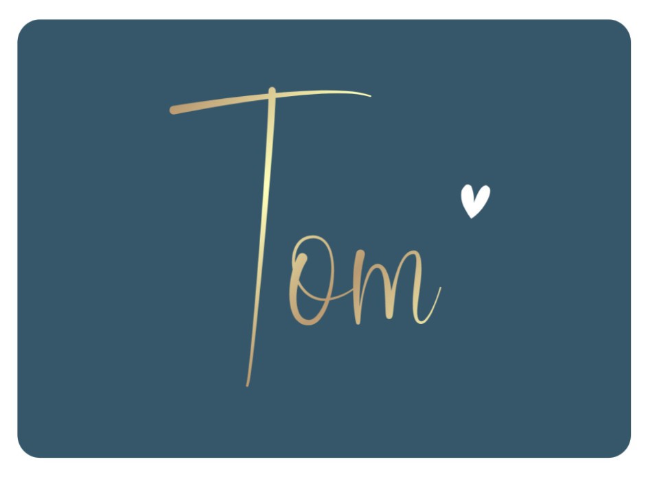 Minimalistisch geboortekaartje met kader met afgeronde hoeken