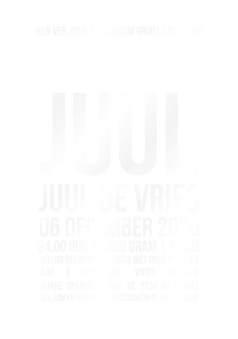 Minimalistisch geboortekaartje unisex