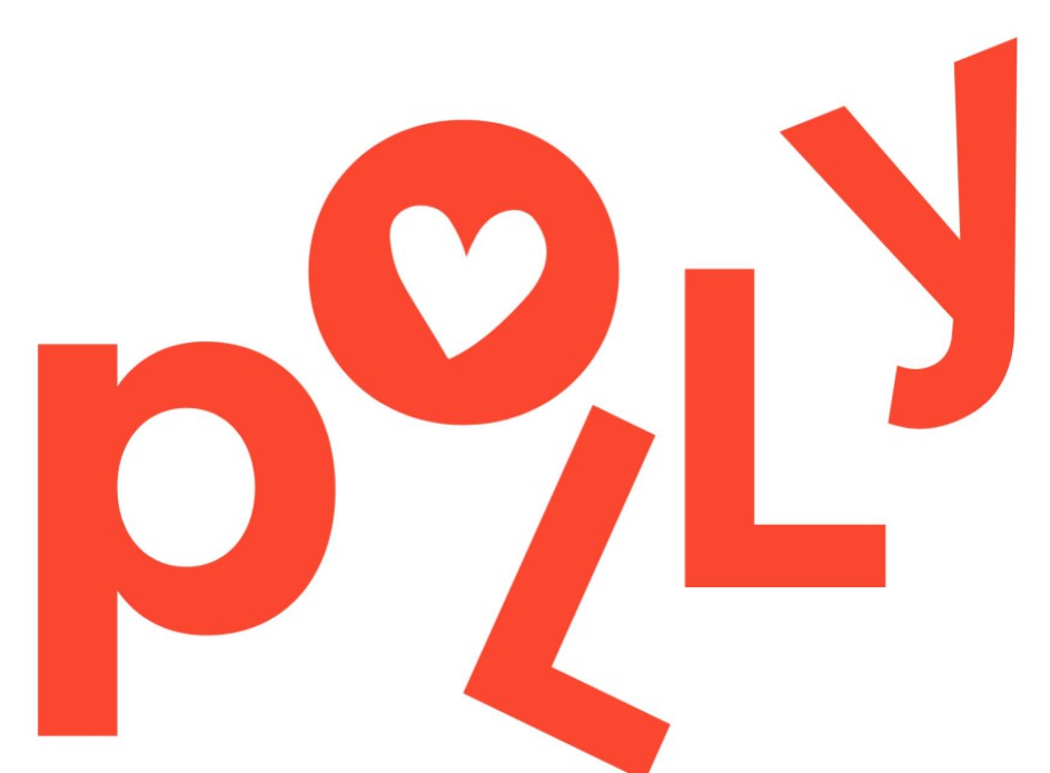 Modern en speels geboortekaartje met neonroze rode accenten Polly