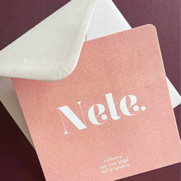 Geboortekaartje meisje waterverf look