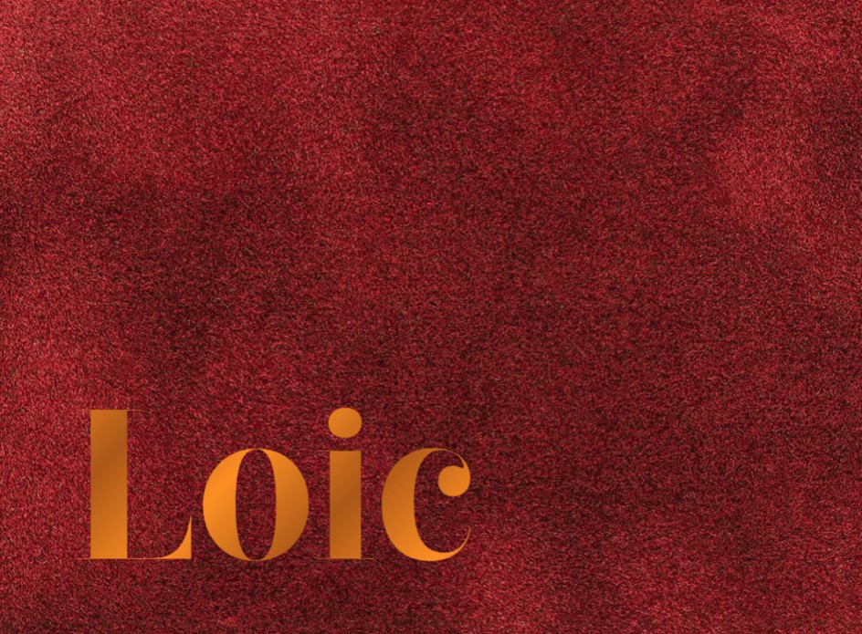 Neutraal unisex geboortekaartje met suede velvet voorzijde en bronsfolie gedrukt in klassiek lettertype