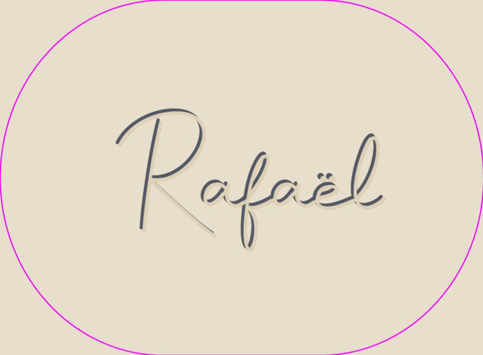 Ovaal geboortekaartje Rafaël met reliëfdruk, minimalistisch en stijlvol