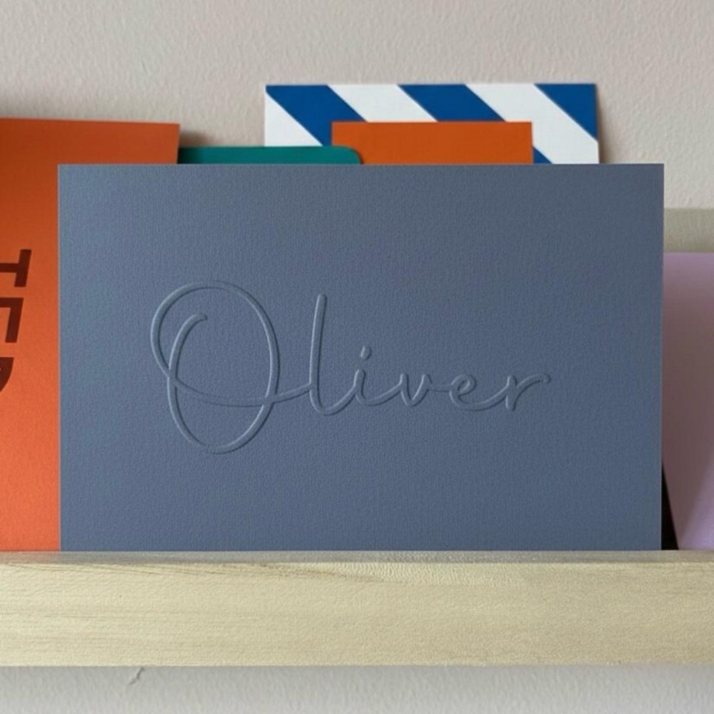 Sample premium reliëfdruk (papier indigo)