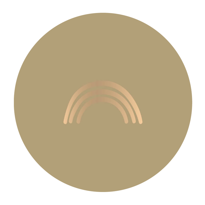 Sluitsticker mosgroen, gouden regenboog