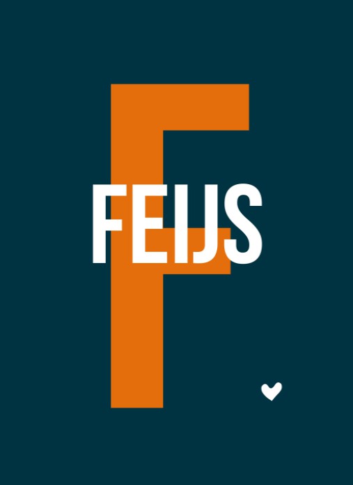 Stoer geboortekaartje met grote letter in kleur jongen