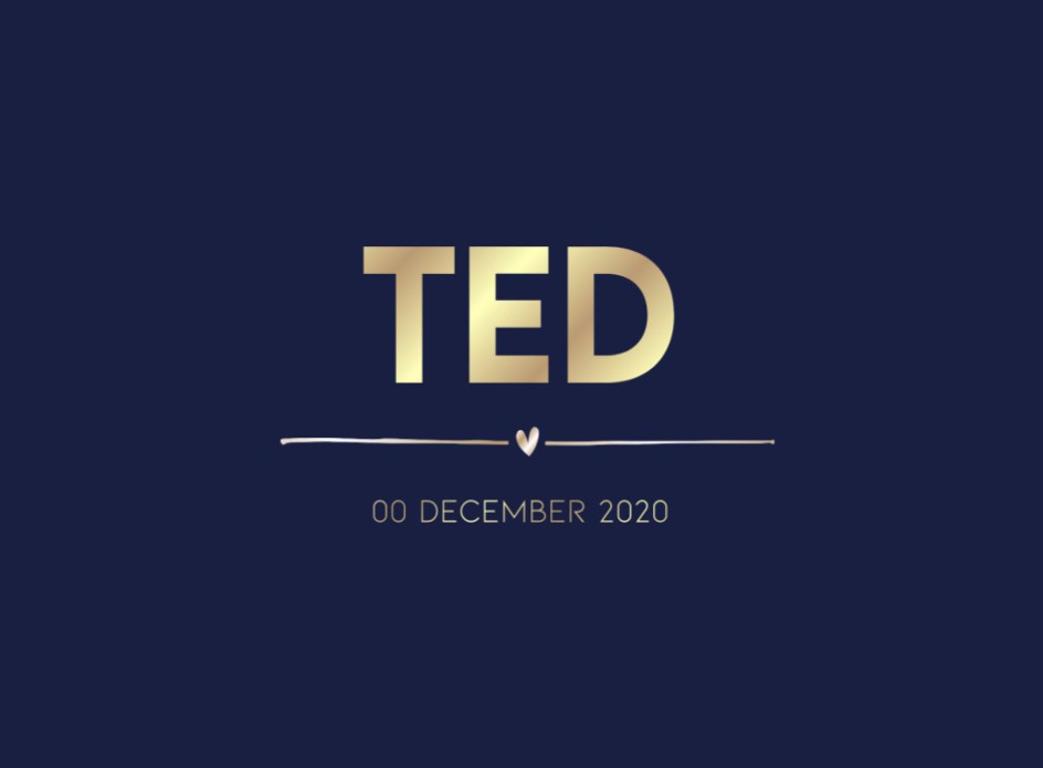 Strak donkerblauw geboortekaartje met hartje en streepje