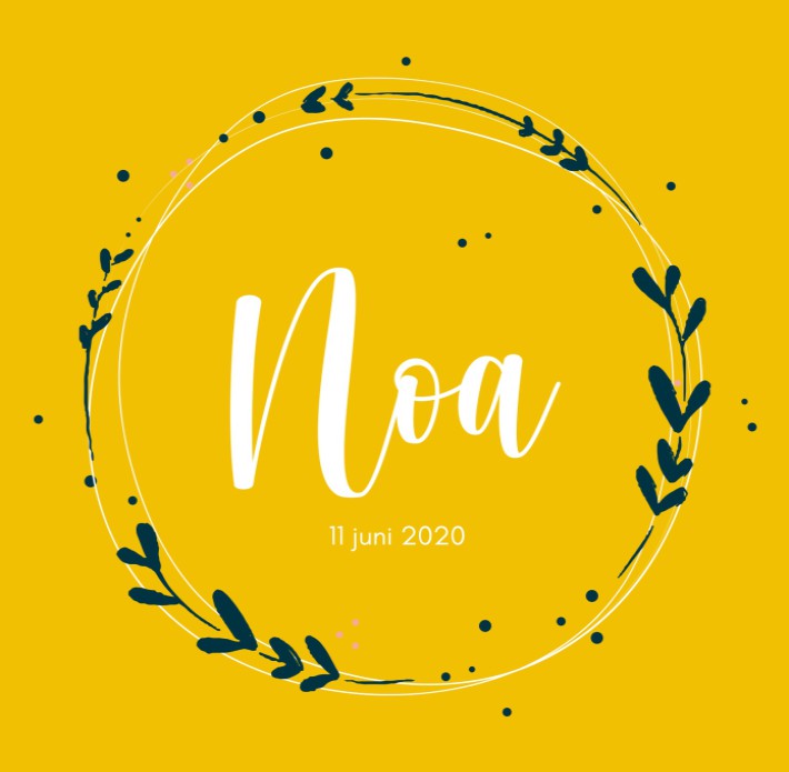 Uniek geboortekaartje voor meisje met krans