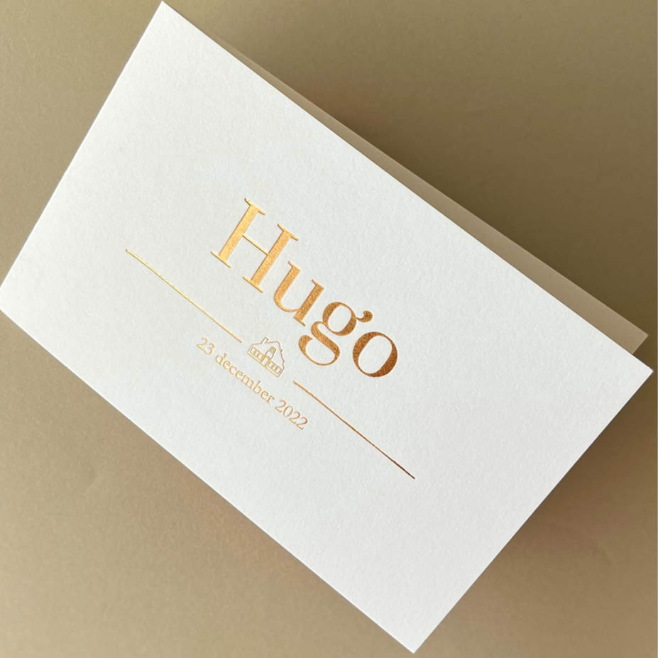 Gmund 300 gr + caramel goudfolie | Kaartje zelf maken