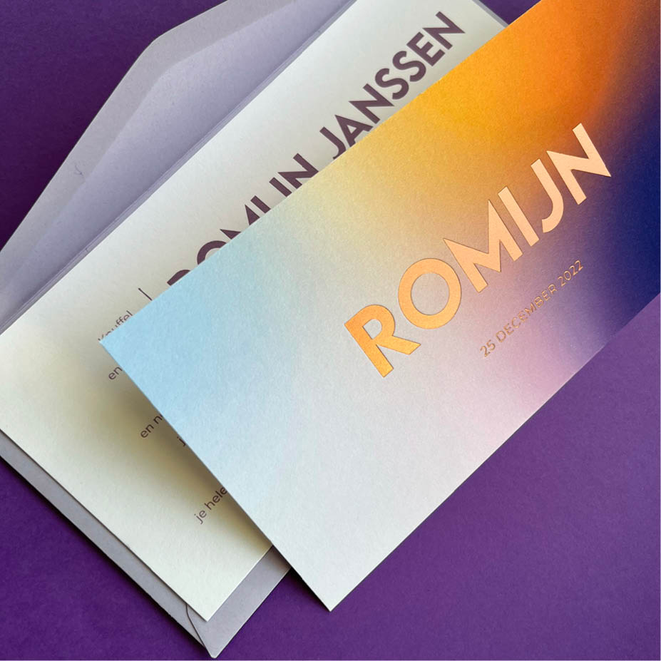 gmund 300gr + matte koperfolie | origineel kaartje Sammie