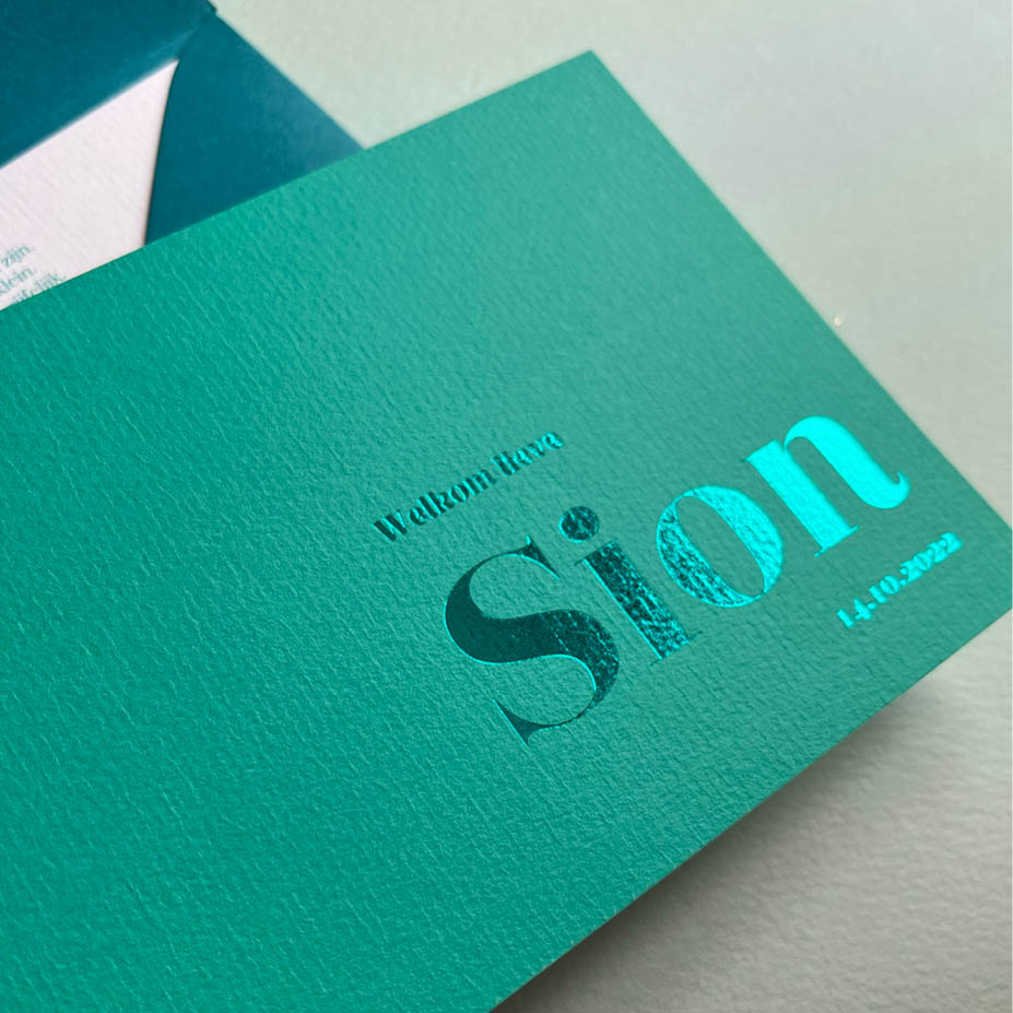 Structuurpapier wit + petrol folie | Origineel kaartje zelf maken