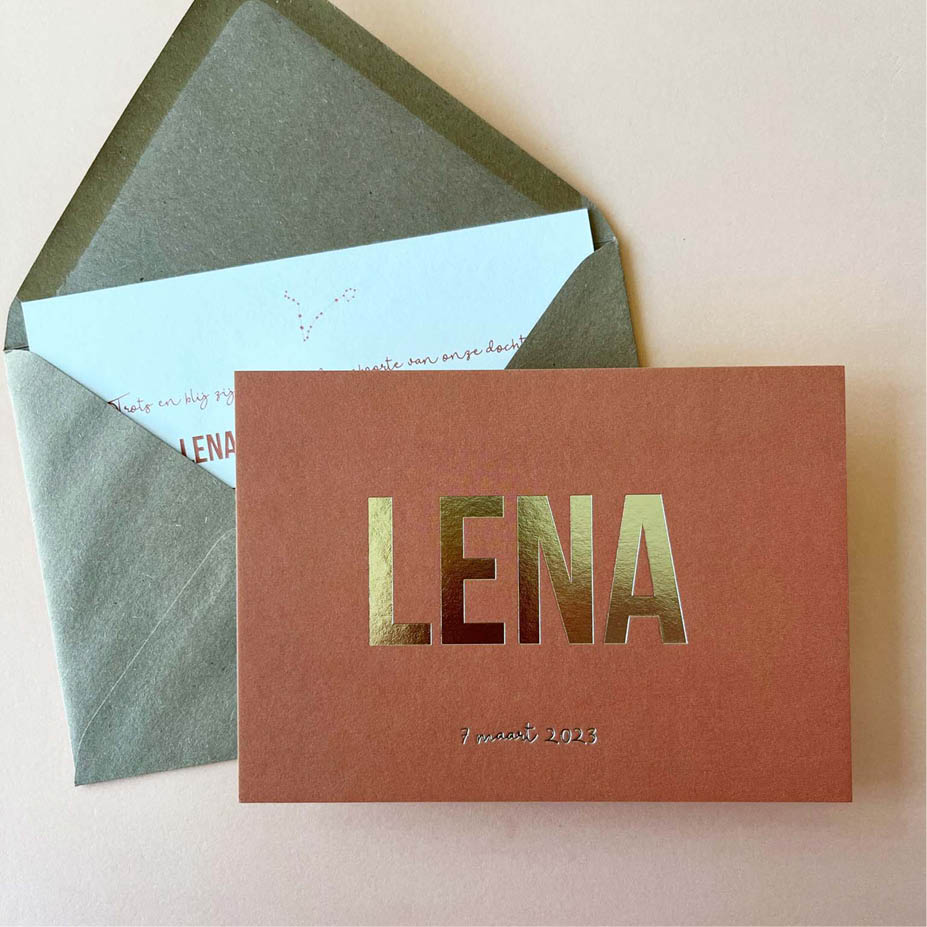 Multiloft 480gr + goudfolie | Origineel kaartje June