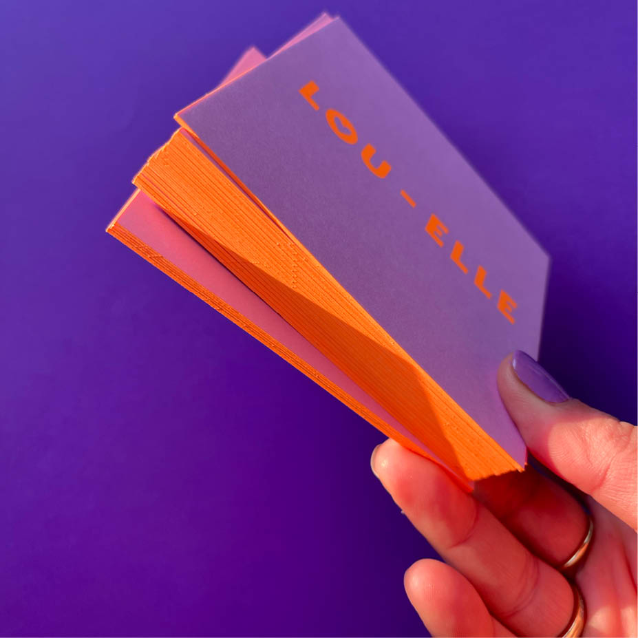 Strak designpapier 800gr + neon inkt + kleur op snede | Ontwerp aangeleverd © by Eva