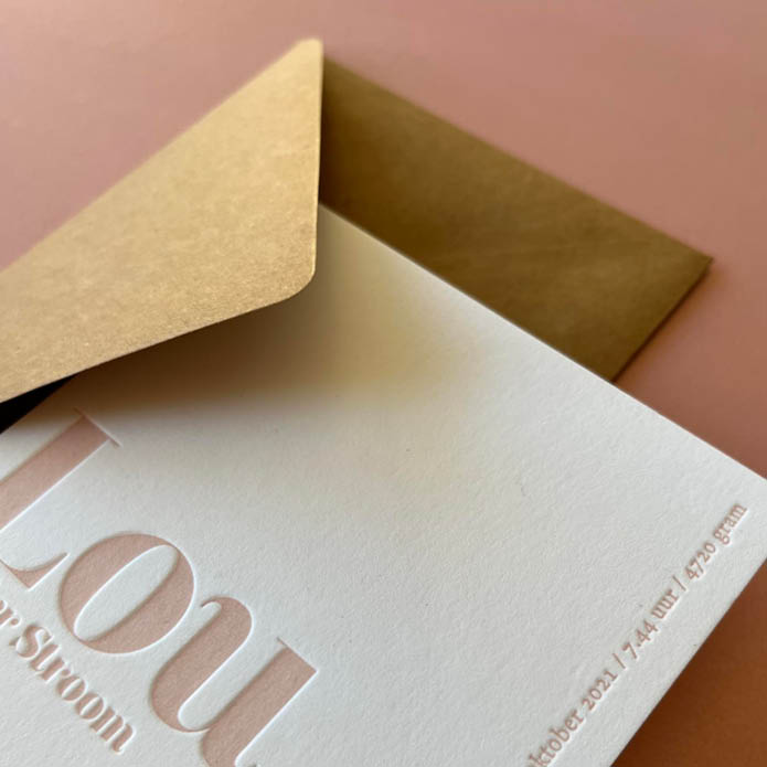 Geboortekaart Letterpress