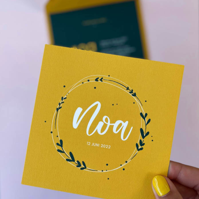 Geboortekaartjes zonder folie